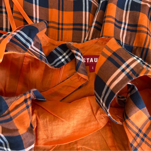 STAUD Wells Maxi Dress - Poppy Plaid Cotton Spring - Picture 7 of 12